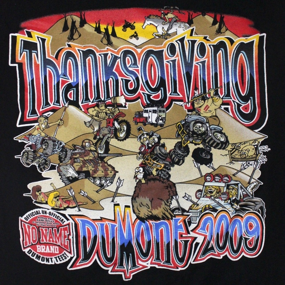 Thanksgiving Dumont 2009 T Shirt Mens Medium Black Off Road Dunes‎ Graphic